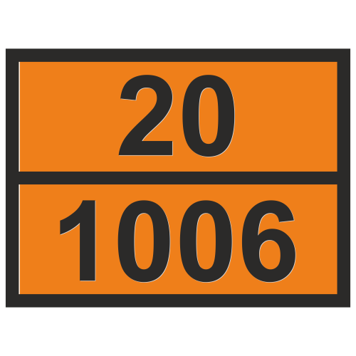 Табличка опасный груз 20-1006 Аргон сжатый